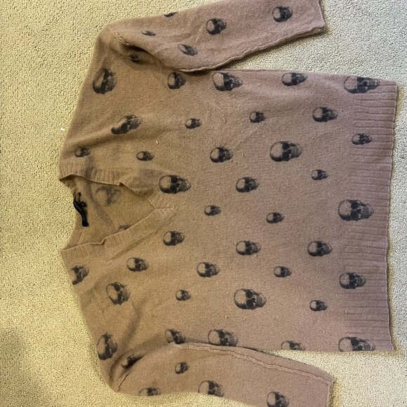 Skull Cashmere Wallflower Pink Sweater - Picture 2 of 5